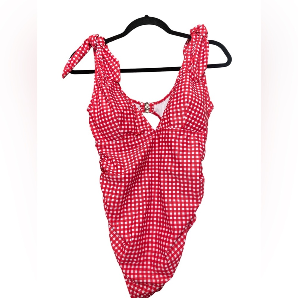 Target Red Gingham Tie-Shoulder One-Piece Swim